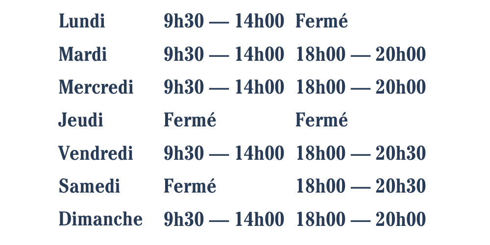 HORAIRES